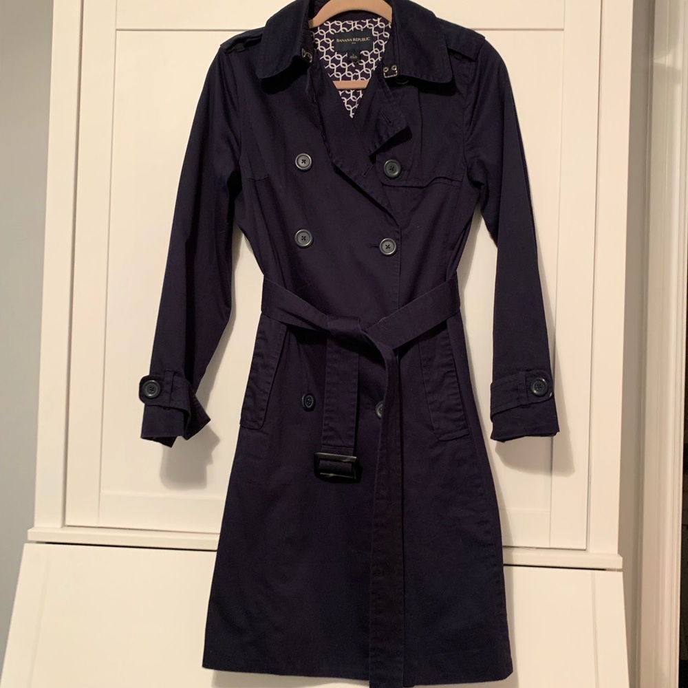 Banana Republic Navy Blue Trench Jacket